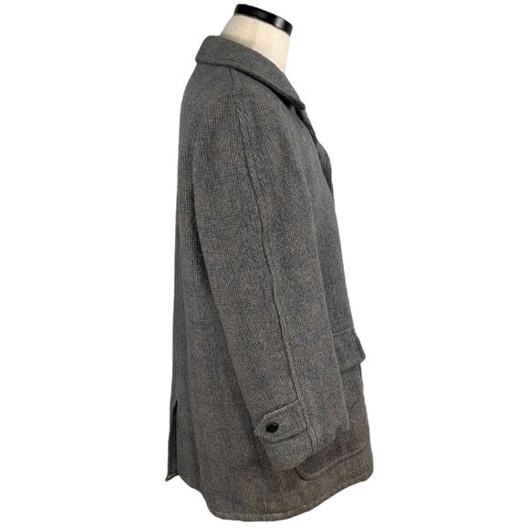 Vintage 1970s Penneys Mens Wool Blend Herringbone Coat Size 40 - Picture 4 of 10